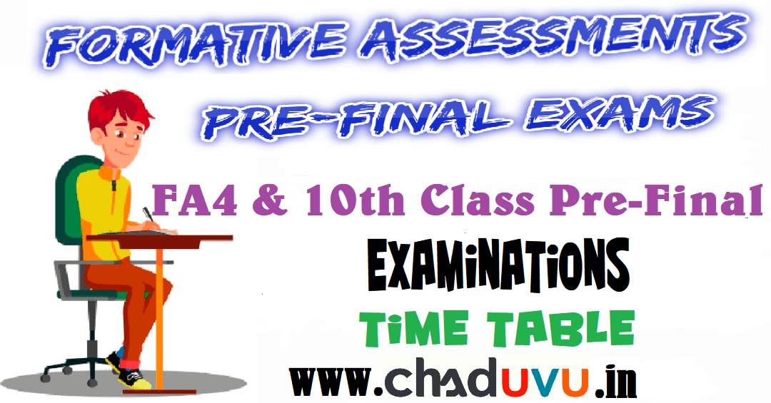 FA4 10th Class Pre-Final Exams Time table
