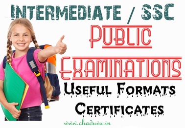 Inter SSC Public Exams Useful formats Certificates
