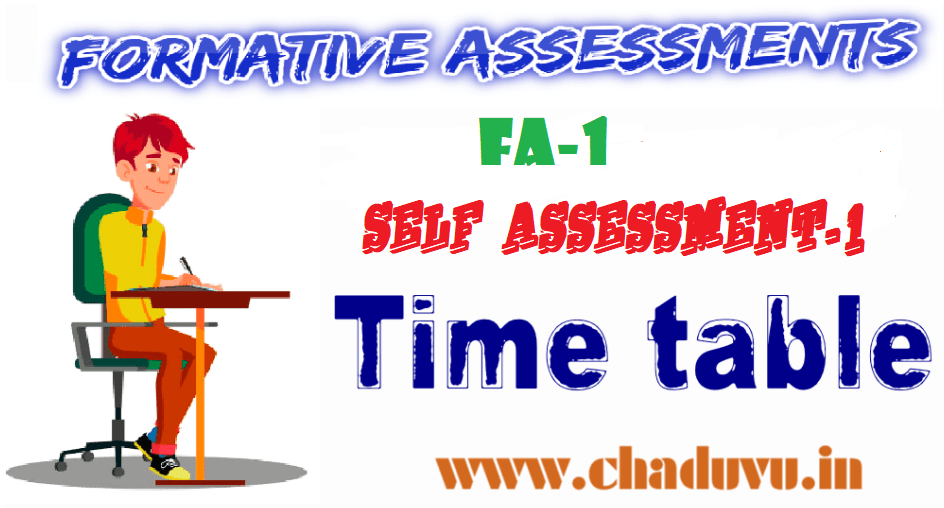 Formative Assessment-1 Time table