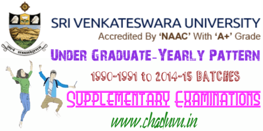 SVU Degree Yearly Pattern 1990-1991 to 2014-15 batches Supply Exams Notification