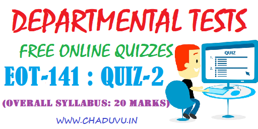 Departmental test EOT-141 Free online quiz-2